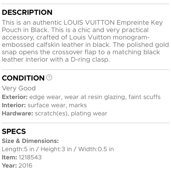 Sold Louis Vuitton Cles Empreinte Leather - Picture 13 of 13